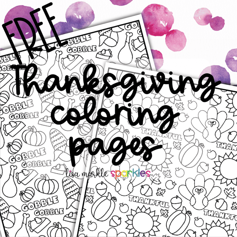 Free Thanksgiving Coloring Pages - Lisa Markle Sparkles Clipart and ...