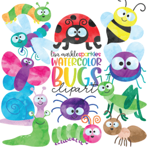 Watercolor Bugs and Insects Clipart