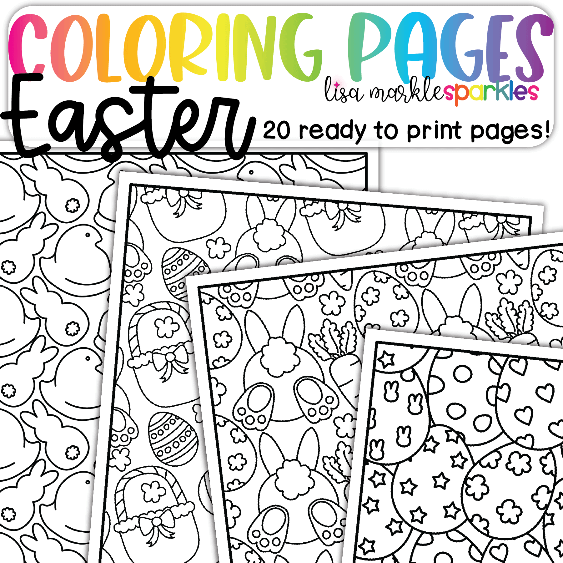 Spring Easter Coloring Pages for Kids and Adults   Lisa Markle ...