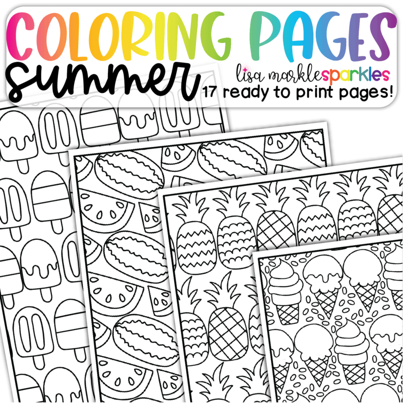 Free Summer Coloring Pages - Lisa Markle Sparkles Clipart and Graphic