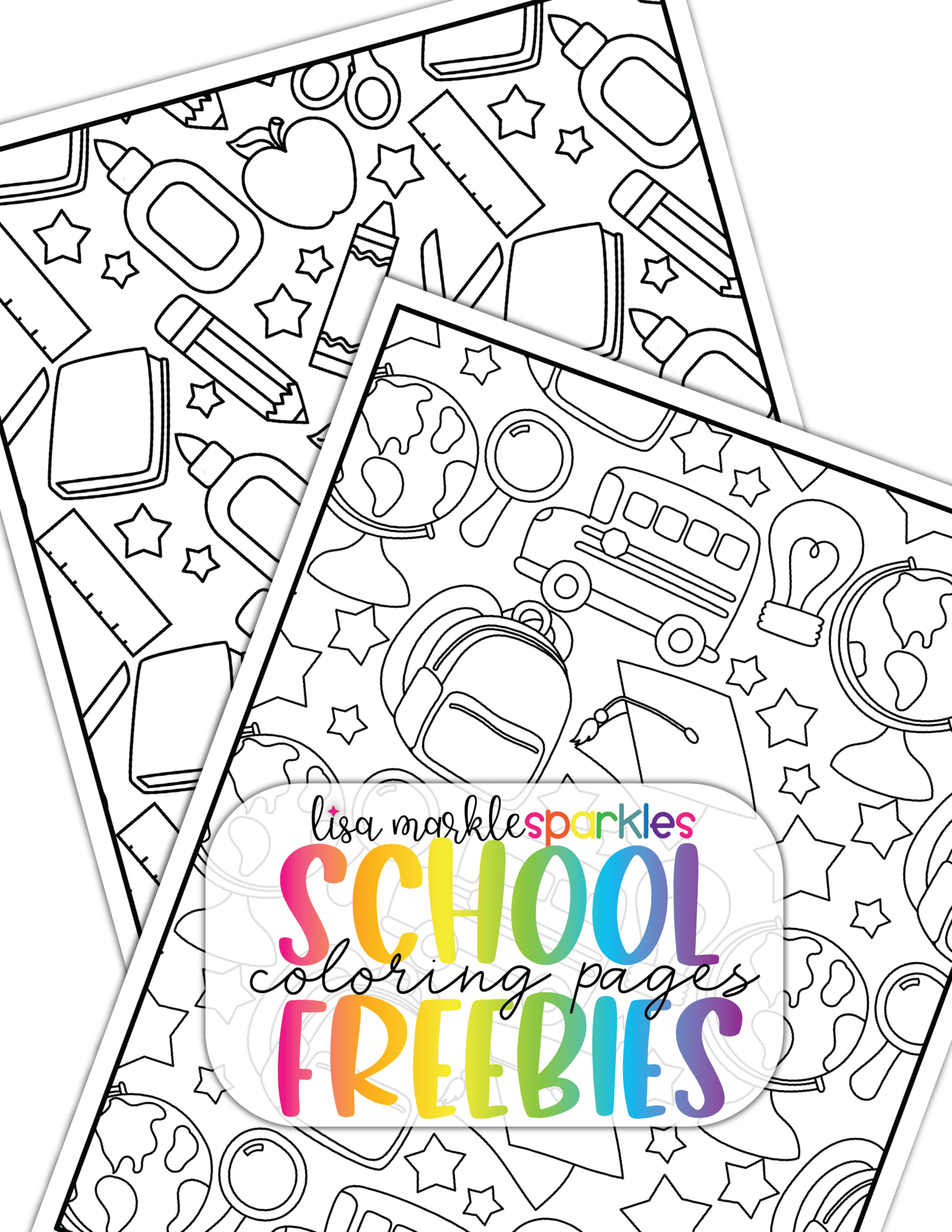 Free Back to School Coloring Pages - Lisa Markle Sparkles Clipart and ...