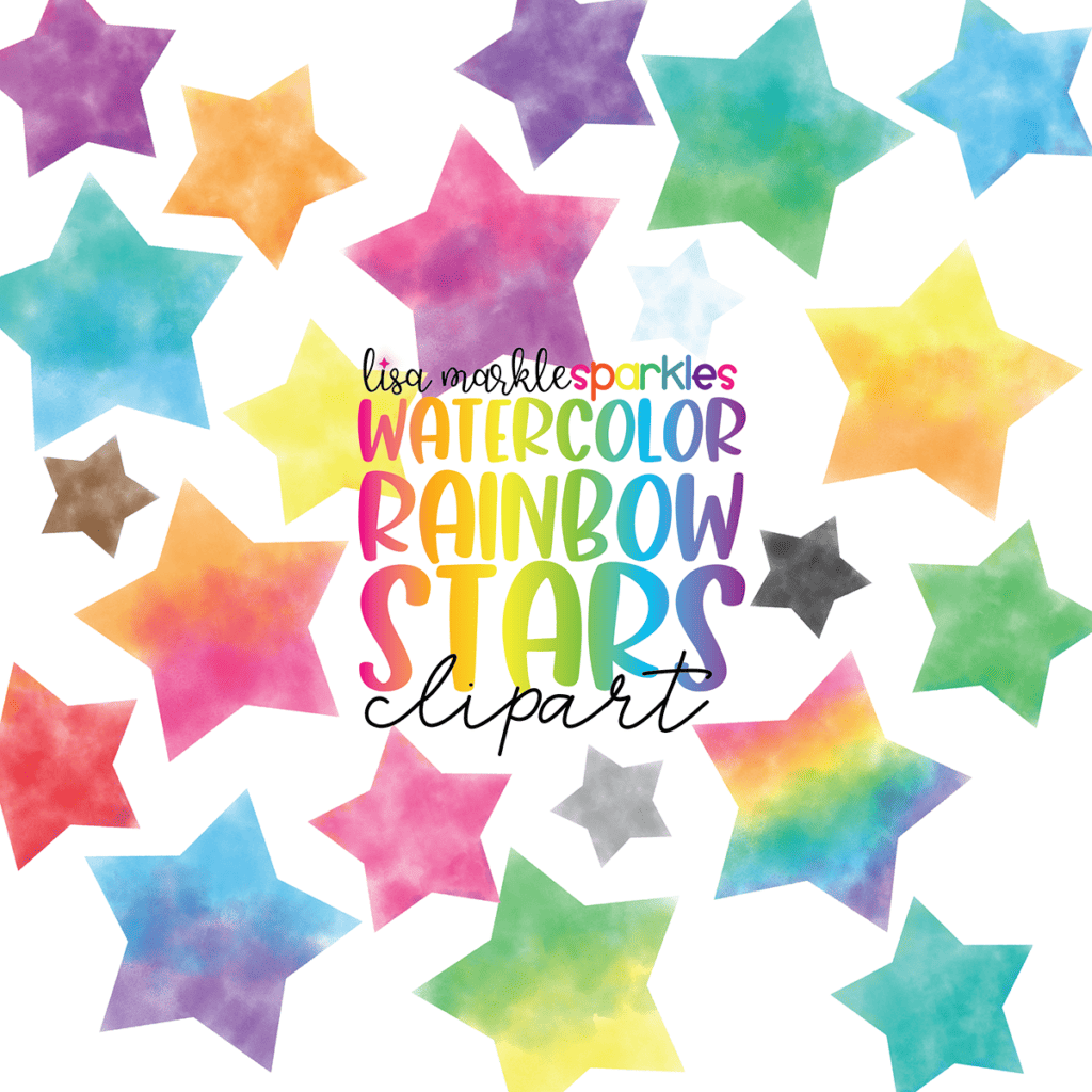 Watercolor Rainbow Chunky Crayon Clipart - Lisa Markle Sparkles Clipart and  Graphic Design