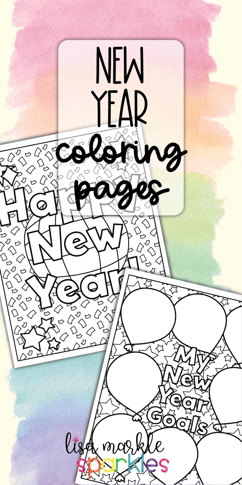 New Years Eve Printable Coloring Pages - Lisa Markle Sparkles Clipart ...