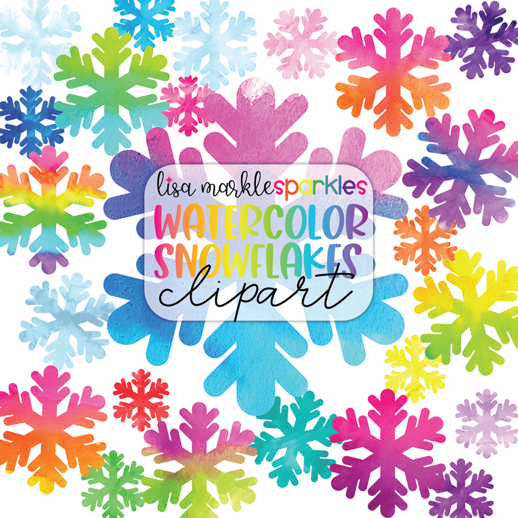 Watercolor Winter Snowflake Clipart