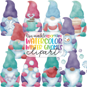 Watercolor Winter Gnome Clipart