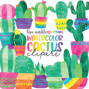 Watercolor Cactus Succulent Clipart