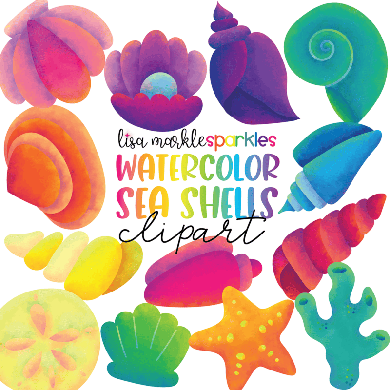 Watercolor Sea Shell Clipart