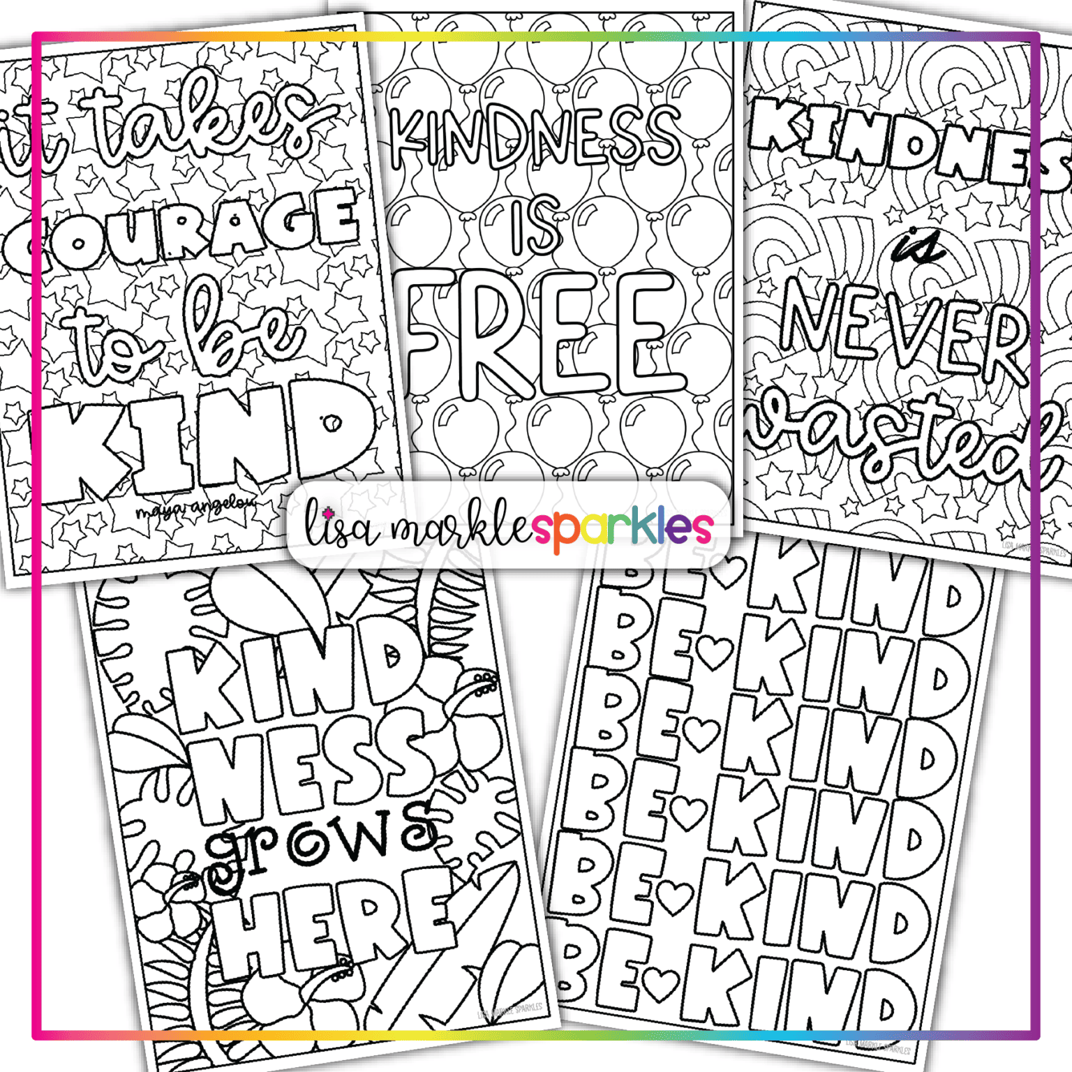 Kindness Coloring Pages Printable PDF Activity Lisa Markle Sparkles