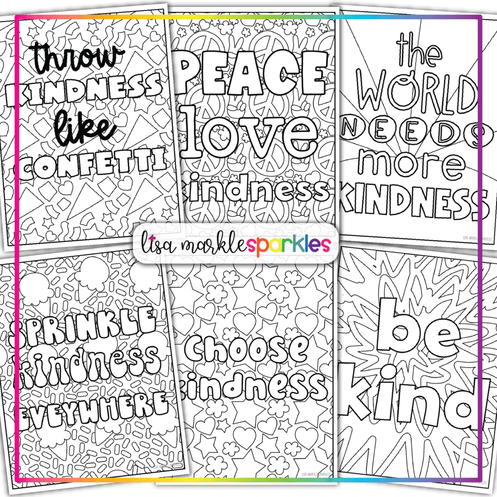 Kindness Coloring Pages Printable PDF Activity
