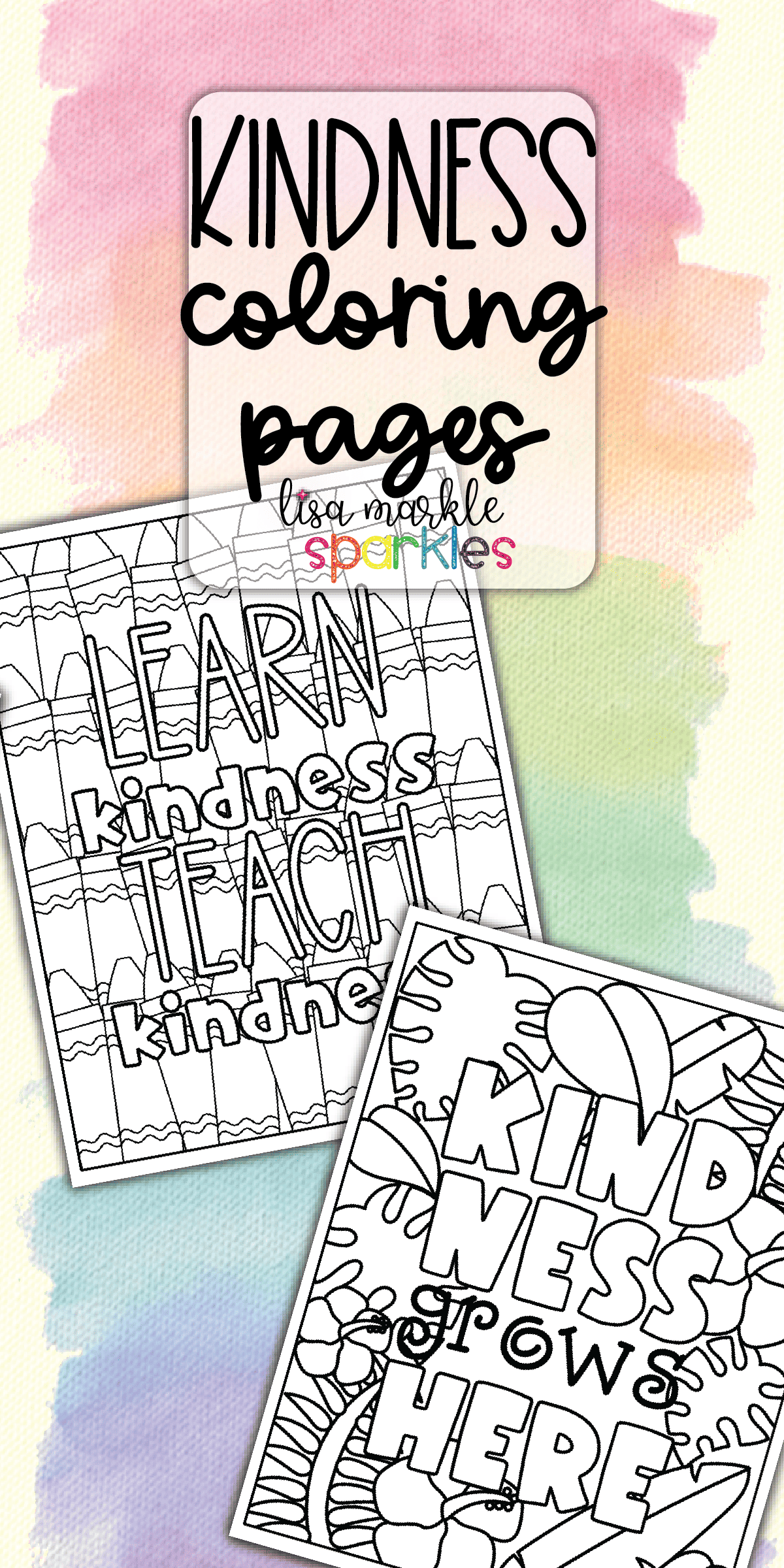 Free Kindness Coloring Pages Printable PDF Lisa Markle Sparkles Clipart and Graphic Design