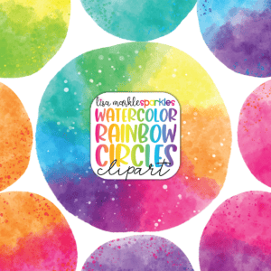 Watercolor Rainbow Circle Splotches Clipart