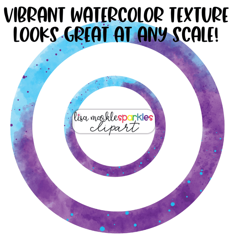 Watercolor Rainbow Circle Frame Clipart