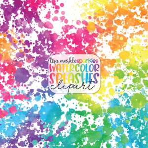 Watercolor Rainbow Splashes Clipart