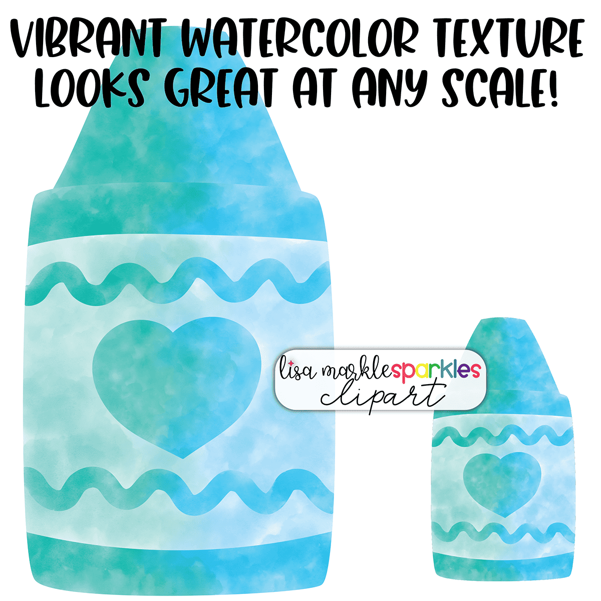 Watercolor Crayons Clipart 