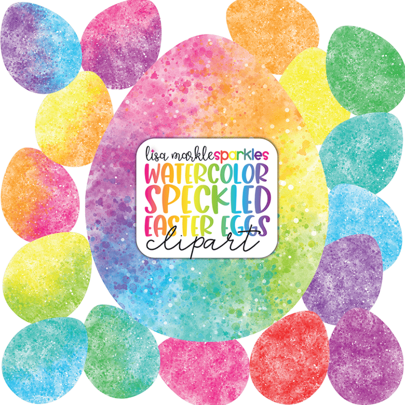 Watercolor Rainbow Spring Easter Egg Clipart