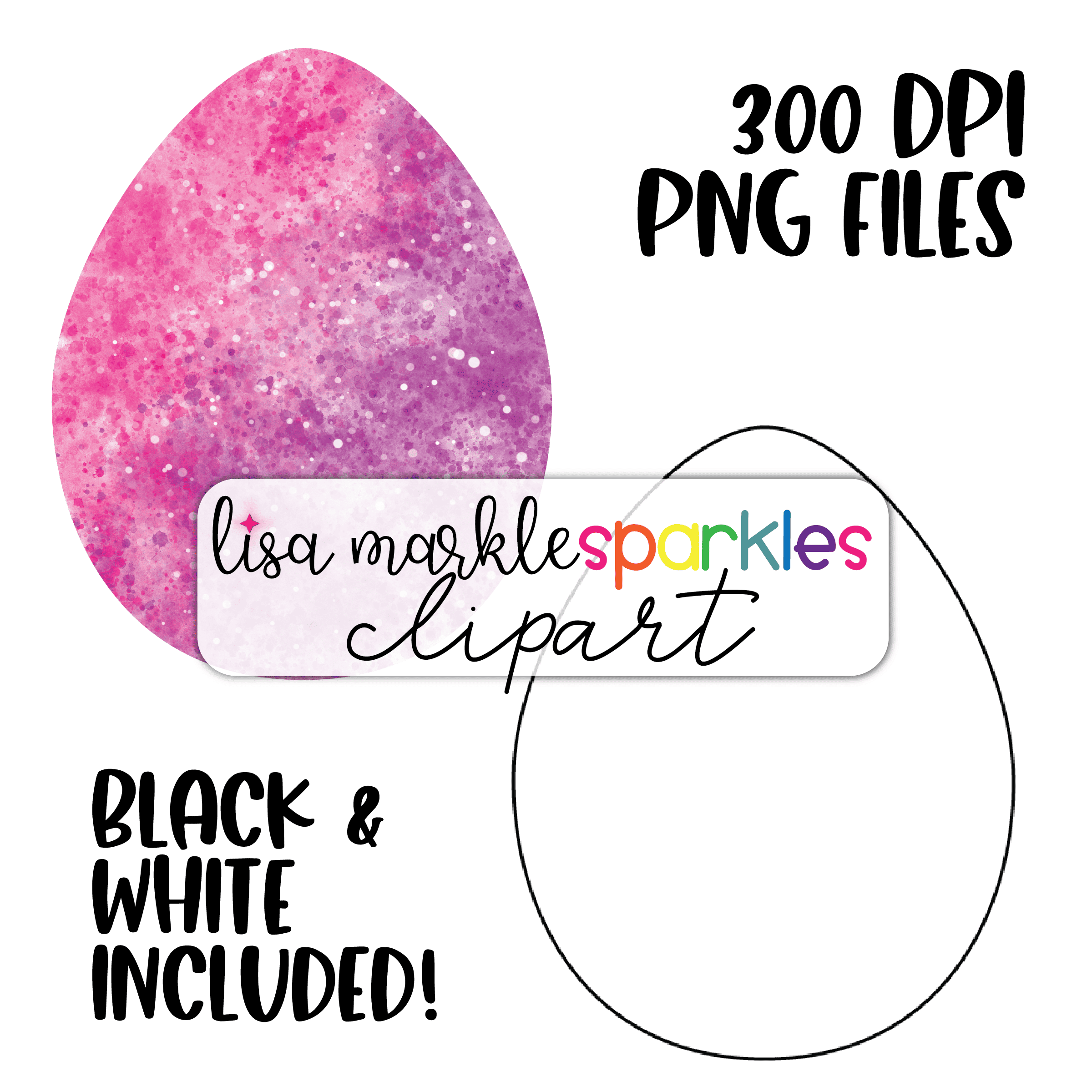 Watercolor Rainbow Spring Easter Egg Clipart