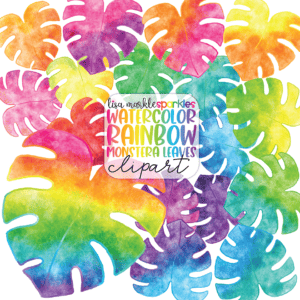 Watercolor Tropical Monstera Leaf Clipart