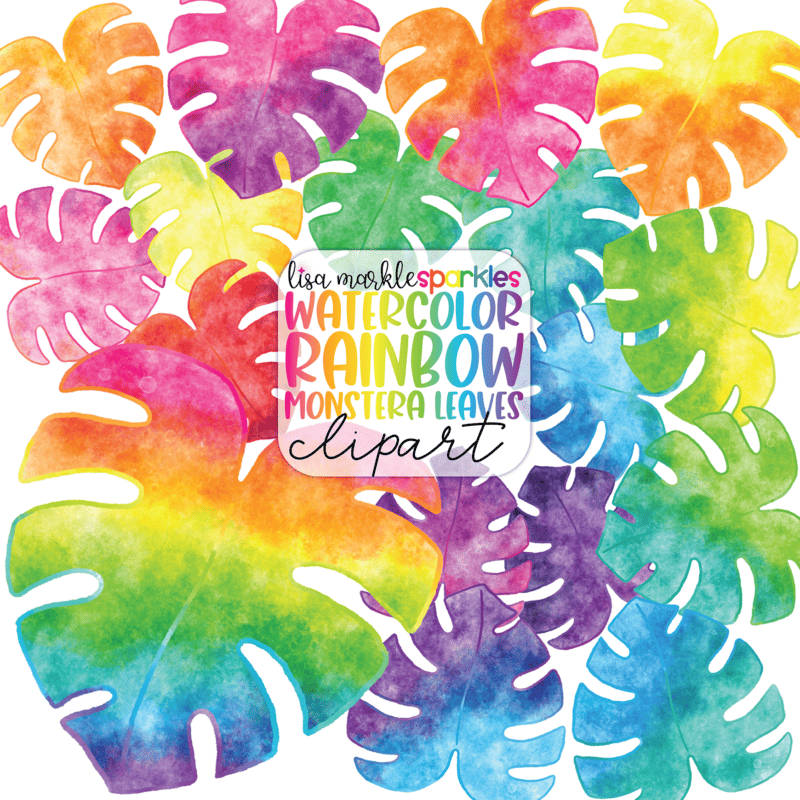 Watercolor Tropical Monstera Leaf Clipart
