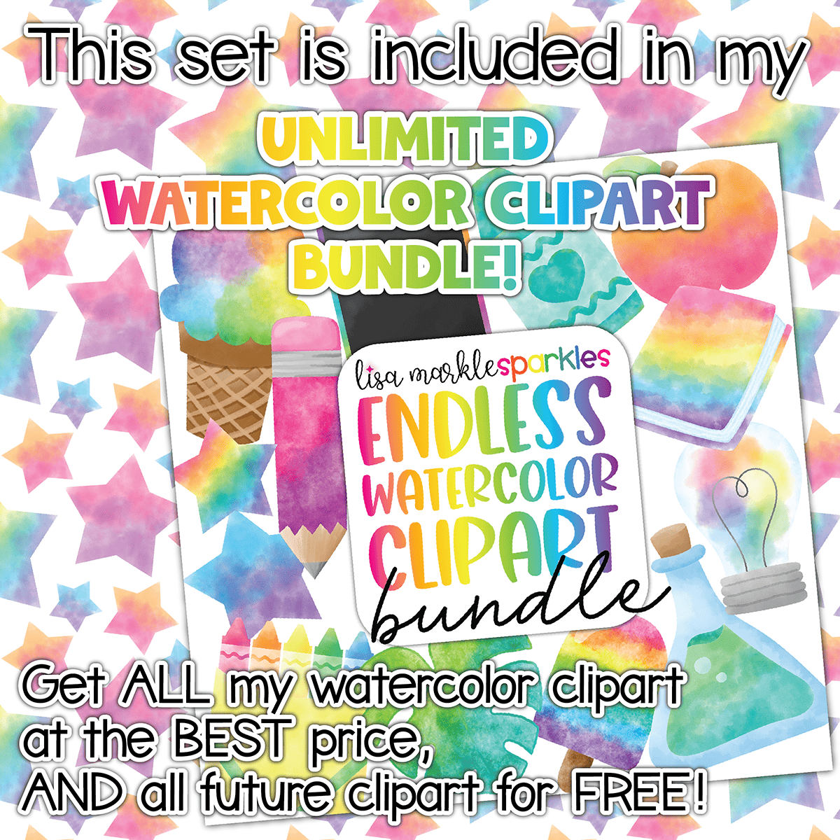Watercolor Paint Bucket Clipart Bundle
