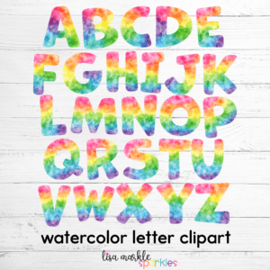 rainbow alphabet letters clipart