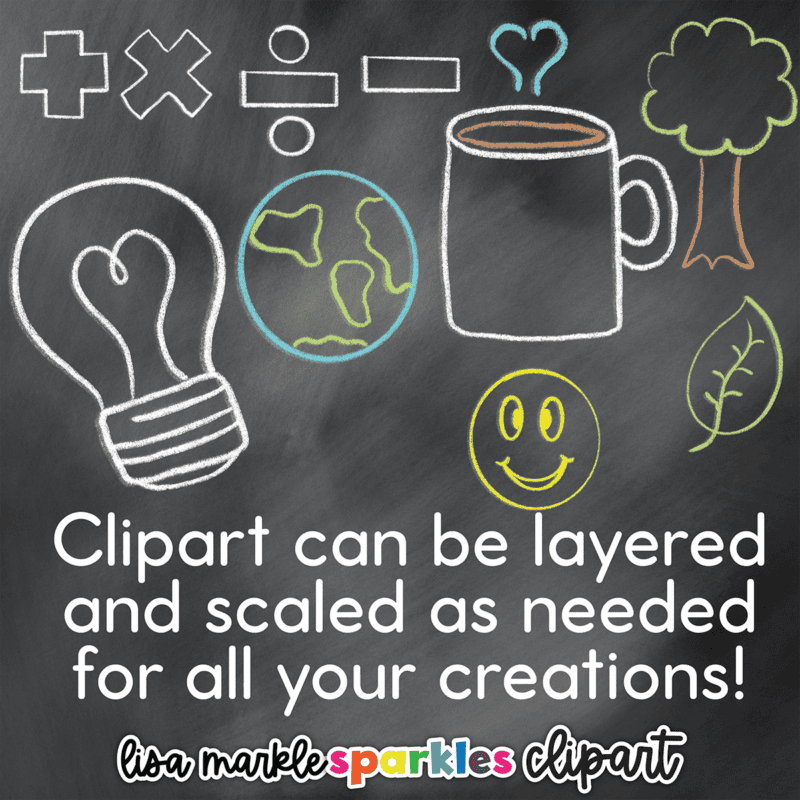 chalkboard doodles clipart