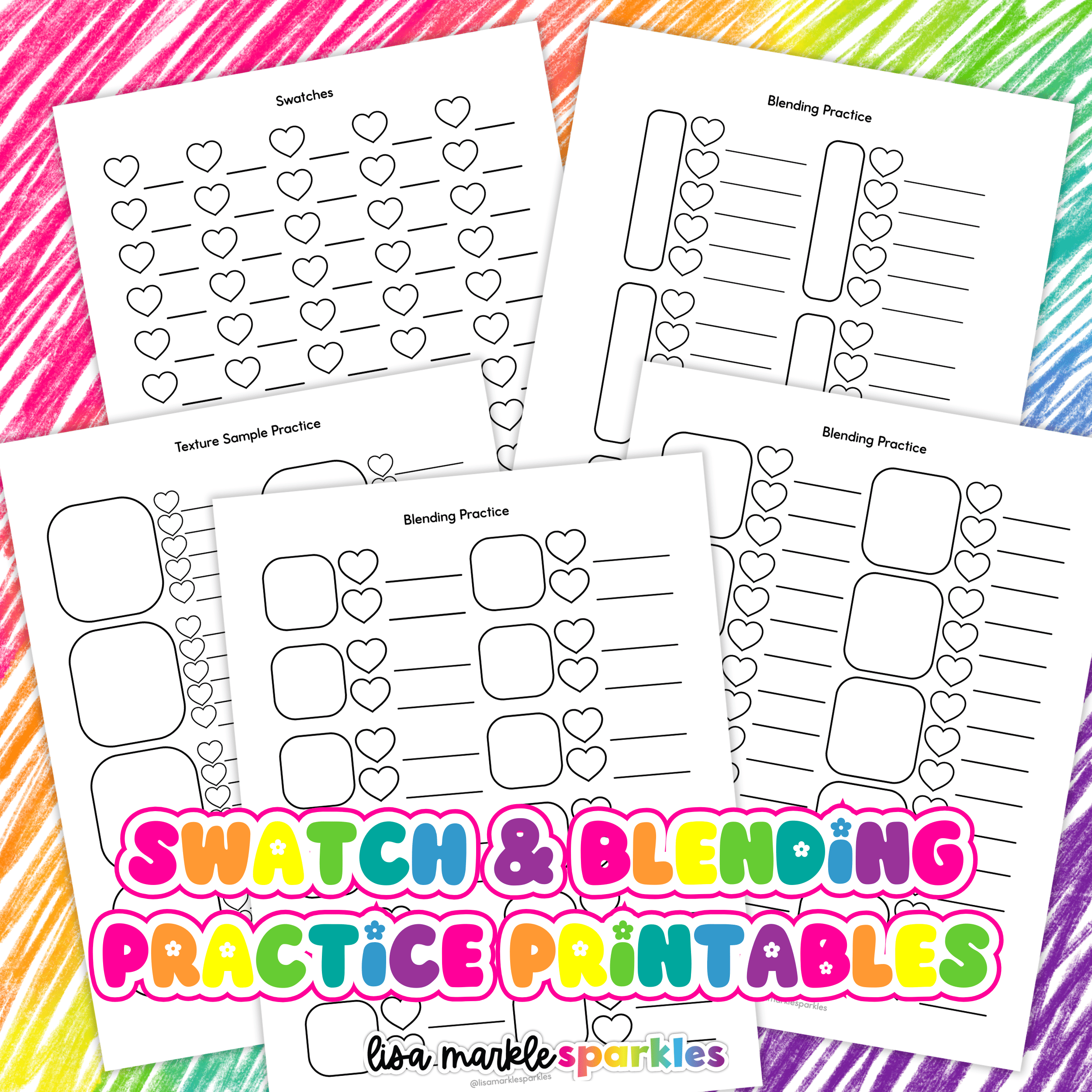 Free Printable Color Swatch Chart and Alcohol Marker Blending Practice Pages