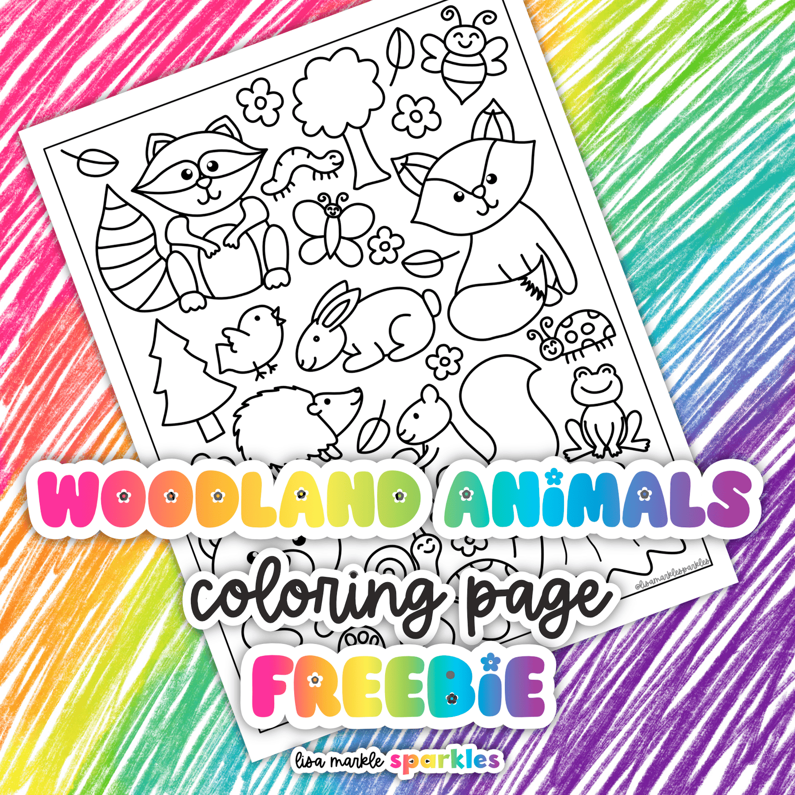 woodland forest animal coloring page