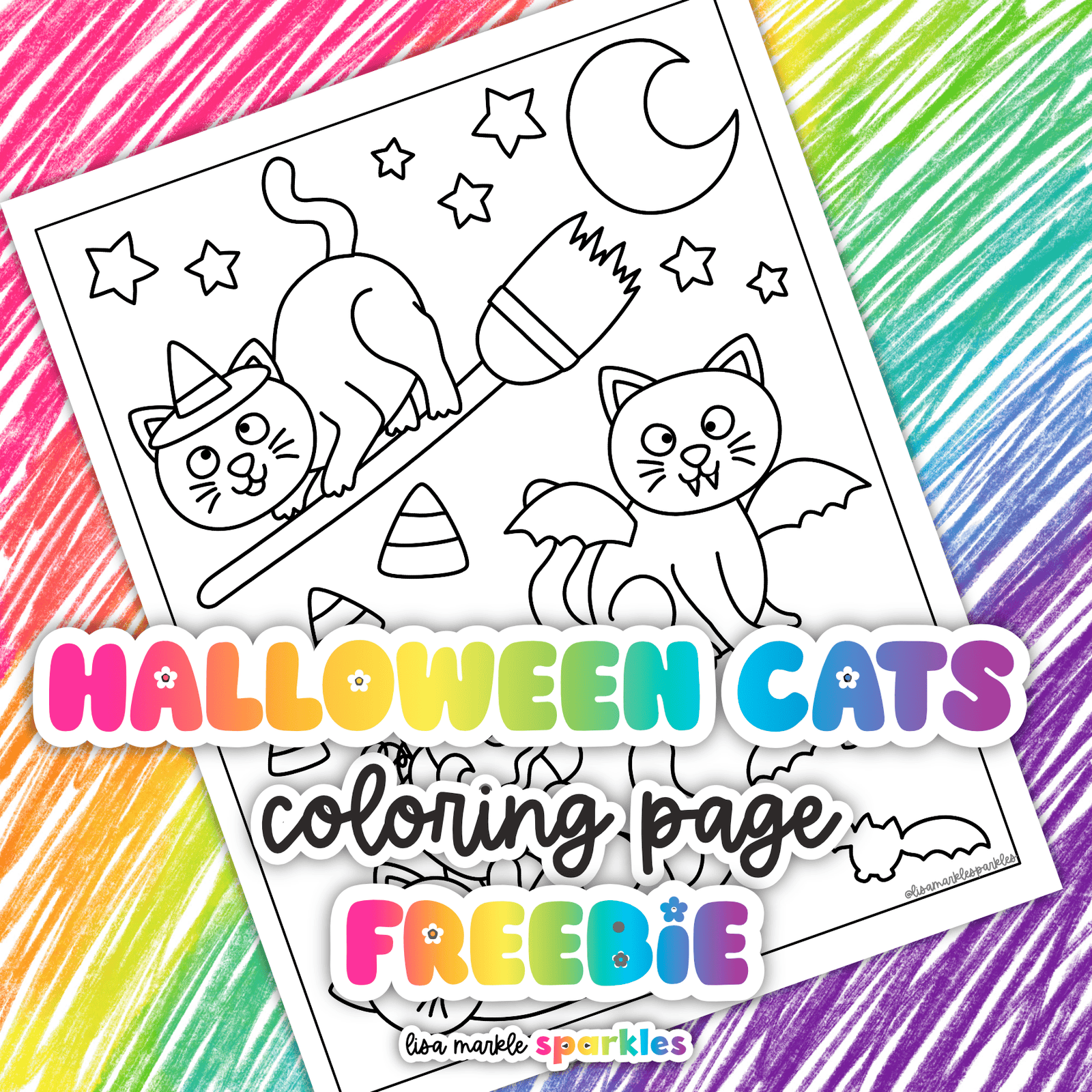 halloween cat coloring page