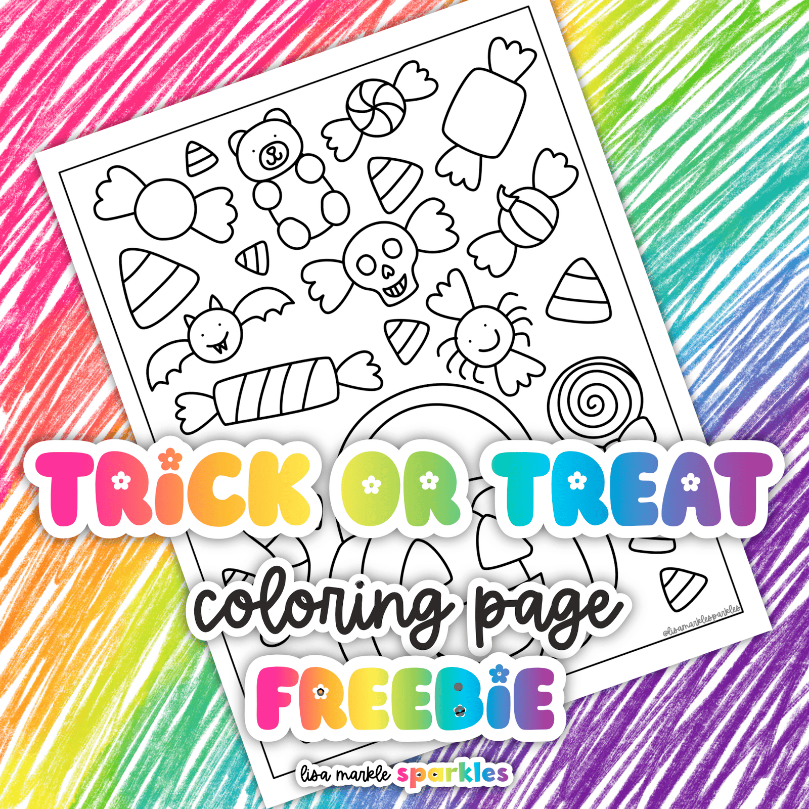 halloween candy coloring page