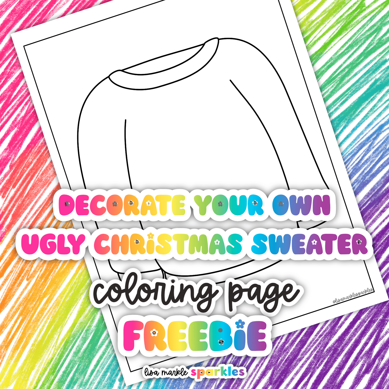 ugly christmas sweater coloring page