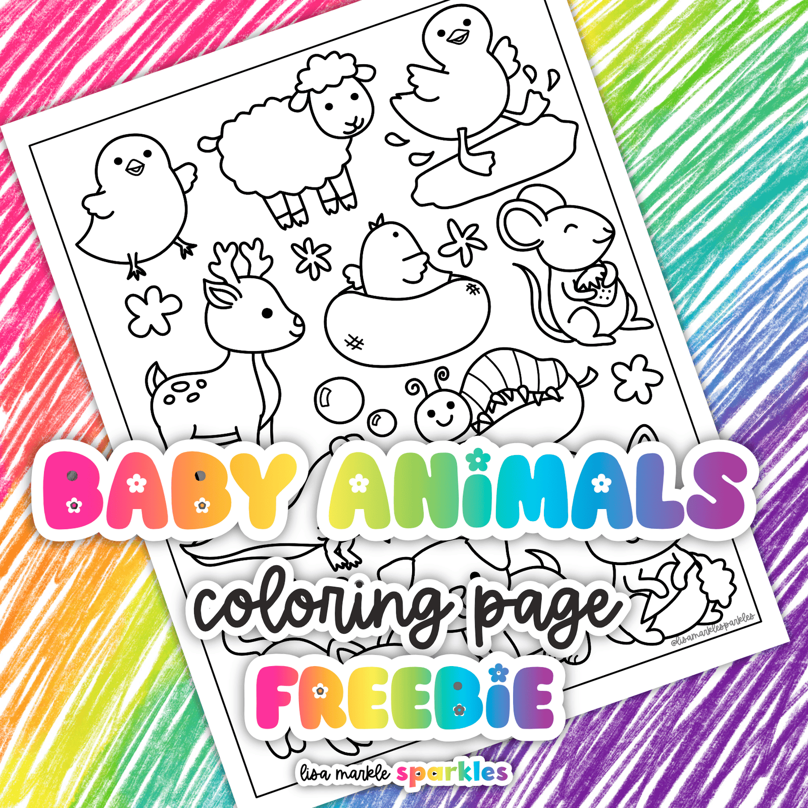 baby animals coloring page